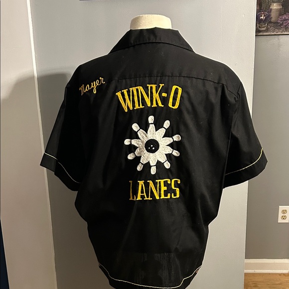 Vintage Bowling Shirt wink-o lanes Columbus Ohio EUC mens Very Cool - Picture 1 of 16